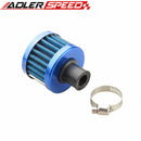 12mm 1/2" Air Intake Crankcase Breather Filter Valve Cover Catch Tank Red /Blue