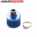 12mm 1/2" Air Intake Crankcase Breather Filter Valve Cover Catch Tank Red /Blue