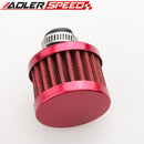 12mm 1/2" Air Intake Crankcase Breather Filter Valve Cover Catch Tank Red /Blue