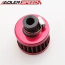 12mm 1/2" Air Intake Crankcase Breather Filter Valve Cover Catch Tank Red /Blue