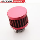 12mm 1/2" Air Intake Crankcase Breather Filter Valve Cover Catch Tank Red /Blue