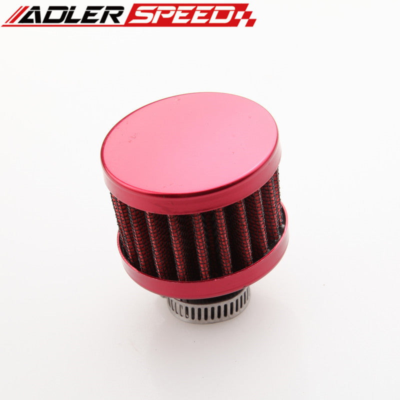 12mm 1/2" Air Intake Crankcase Breather Filter Valve Cover Catch Tank Red /Blue