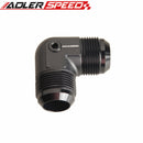 90 Degree AN16 Union with 1/8" x 27 NPT Port Adapter Fitting Aluminum Black