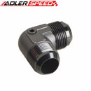 90 Degree AN16 Union with 1/8" x 27 NPT Port Adapter Fitting Aluminum Black