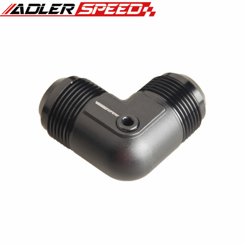 90 Degree AN16 Union with 1/8" x 27 NPT Port Adapter Fitting Aluminum Black