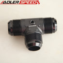 AN-16 Male Flare Tee T-piece 1/8" x 27NPT Port Fuel Oil Hose Fitting Adapter Blk