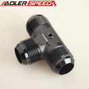 AN-16 Male Flare Tee T-piece 1/8" x 27NPT Port Fuel Oil Hose Fitting Adapter Blk