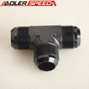 AN-16 Male Flare Tee T-piece 1/8" x 27NPT Port Fuel Oil Hose Fitting Adapter Blk