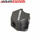AN10 Inlet 3x AN6 Outlet X-Block Fitting Adapter Aluminum Alloy Black