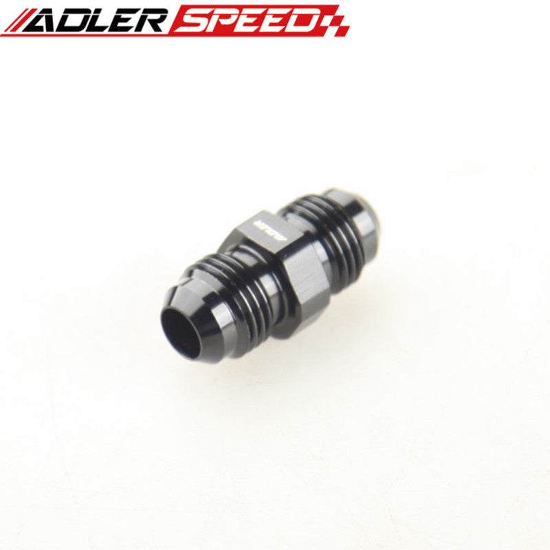 6AN AN6 To 6AN AN-6 Aluminum Straight Male Union Fitting Adapter Black