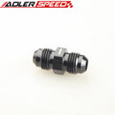 6AN AN6 To 6AN AN-6 Aluminum Straight Male Union Fitting Adapter Black