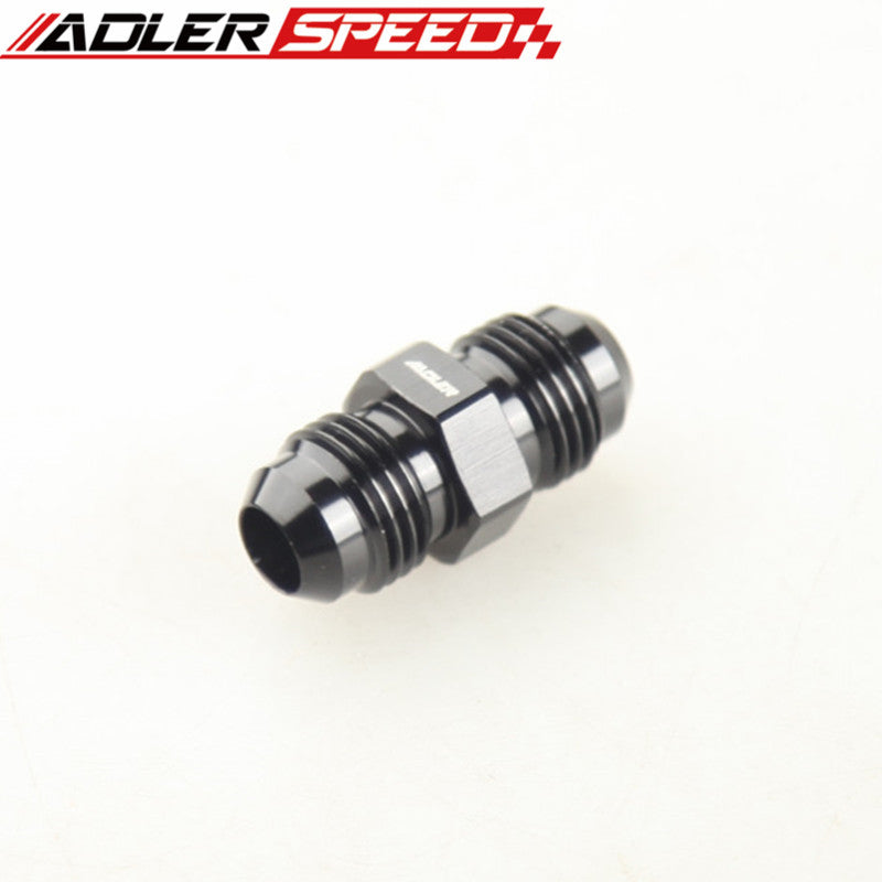 6AN AN6 To 6AN AN-6 Aluminum Straight Male Union Fitting Adapter Black