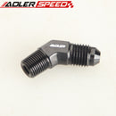AN3 AN4 AN6 AN8 AN10 To 1/8" 1/4" 3/8" 1/2" NPT 45 Degree Male Thread Fitting Adapter