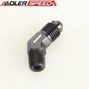 AN3 AN4 AN6 AN8 AN10 To 1/8" 1/4" 3/8" 1/2" NPT 45 Degree Male Thread Fitting Adapter