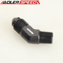 AN3 AN4 AN6 AN8 AN10 To 1/8" 1/4" 3/8" 1/2" NPT 45 Degree Male Thread Fitting Adapter