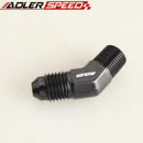AN3 AN4 AN6 AN8 AN10 To 1/8" 1/4" 3/8" 1/2" NPT 45 Degree Male Thread Fitting Adapter