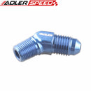 AN3 AN4 AN6 AN8 AN10 To 1/8" 1/4" 3/8" 1/2" NPT 45 Degree Male Thread Fitting Adapter
