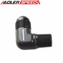 AN3 AN4 AN6 AN8 AN10 AN12 Male To 1/8" 1/4" 3/8" 1/2" 3/4"NPT Aluminum 90 Degree Fitting Adapter