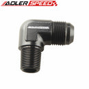 AN3 AN4 AN6 AN8 AN10 AN12 Male To 1/8" 1/4" 3/8" 1/2" 3/4"NPT Aluminum 90 Degree Fitting Adapter