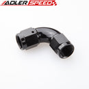 AN4 AN6 AN8 AN10 AN12 Aluminium 90 Degree Female To Female Full Flow Fitting Adapter