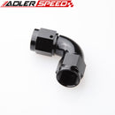 AN4 AN6 AN8 AN10 AN12 Aluminium 90 Degree Female To Female Full Flow Fitting Adapter