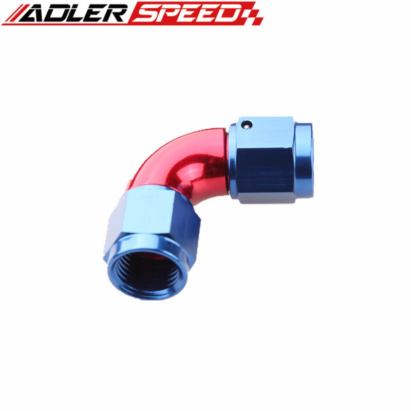 AN4 AN6 AN8 AN10 AN12 Aluminium 90 Degree Female To Female Full Flow Fitting Adapter