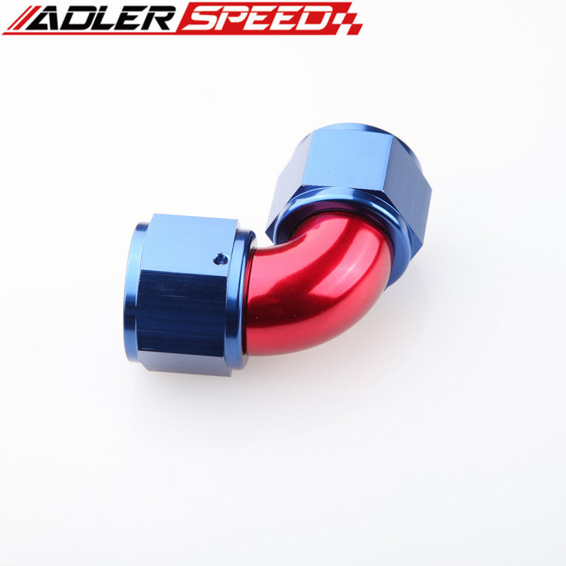 AN4 AN6 AN8 AN10 AN12 Aluminium 90 Degree Female To Female Full Flow Fitting Adapter