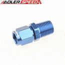 AN3 AN4 AN6 AN8 AN10 AN12 Female To NPT Male Straight Aluminum Swivel Adapter Fitting Blue
