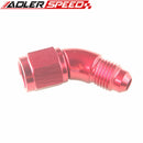 4AN To AN-4 Female To Male 45 Degree Full Flow Adapter Fitting Aluminum Red