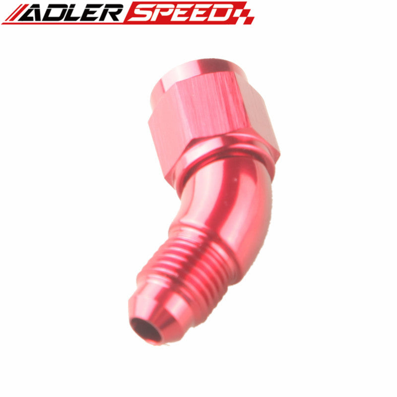 4AN To AN-4 Female To Male 45 Degree Full Flow Adapter Fitting Aluminum Red