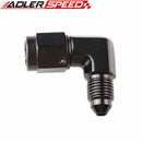 3AN AN3 AN-3 Female To Male Flare 90 Degree Aluminum Adapter Fittings Black