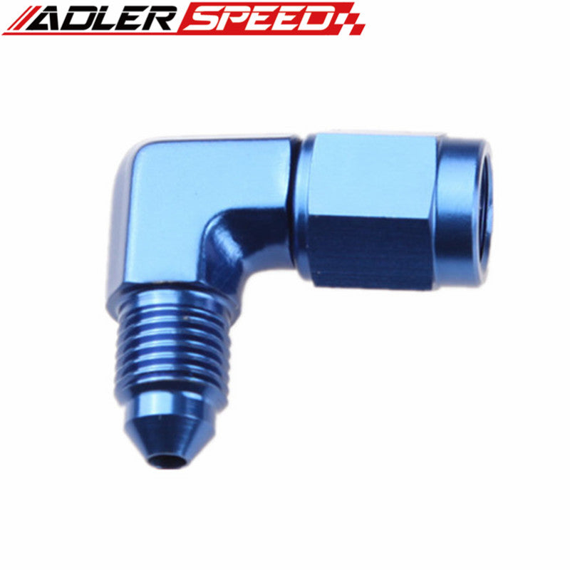 AN3 AN4 AN6 AN8 AN10 AN12 90 Degree Female To Male Aluminum Fittings Adapter Blue