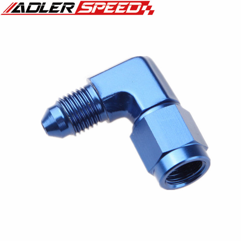 AN3 AN4 AN6 AN8 AN10 AN12 90 Degree Female To Male Aluminum Fittings Adapter Blue