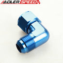 AN3 AN4 AN6 AN8 AN10 AN12 90 Degree Female To Male Aluminum Fittings Adapter Blue