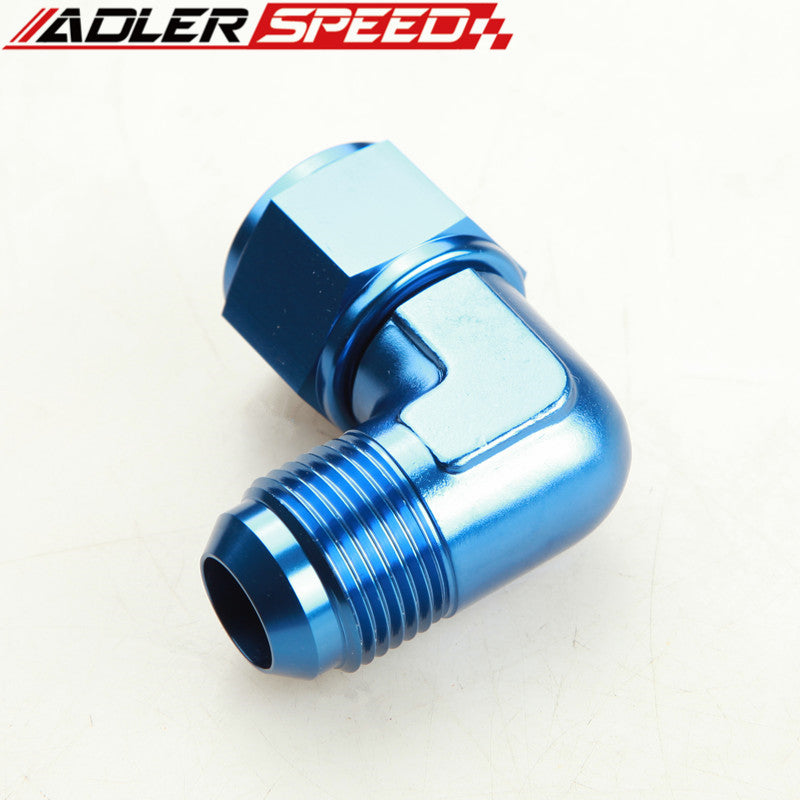 AN3 AN4 AN6 AN8 AN10 AN12 90 Degree Female To Male Aluminum Fittings Adapter Blue