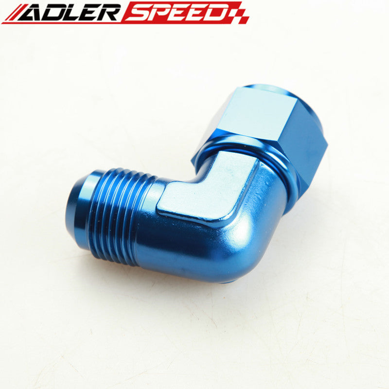 AN3 AN4 AN6 AN8 AN10 AN12 90 Degree Female To Male Aluminum Fittings Adapter Blue