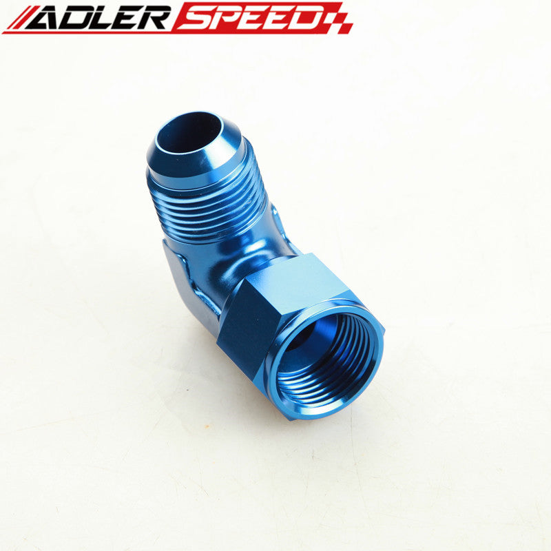 AN3 AN4 AN6 AN8 AN10 AN12 90 Degree Female To Male Aluminum Fittings Adapter Blue