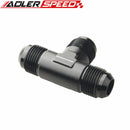 AN-10 Male Flare Tee T-piece 1/8" x 27NPT Port Fuel Oil Hose Fitting Adapter Blk
