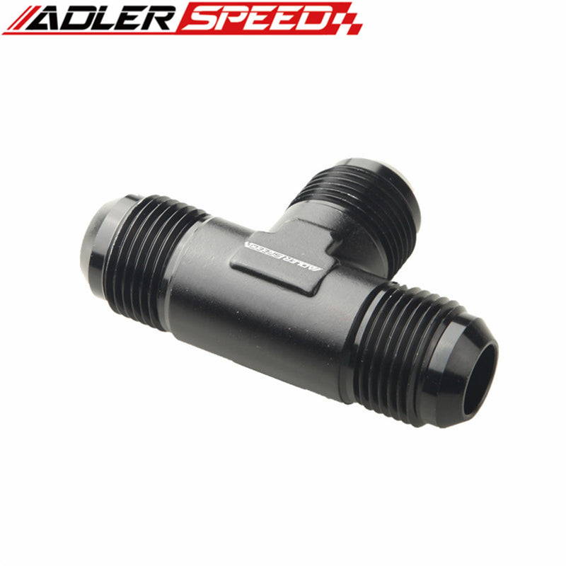 AN-12 Male Flare Tee T-piece 1/8" x 27NPT Port Fuel Oil Hose Fitting Adapter Blk