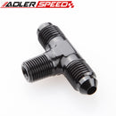 AN4 AN6 AN8 AN10 To 1/8" 1/4" 3/8" 1/2''NPT On Side Male Flare Tee-piece Fitting Adapter Aluminum