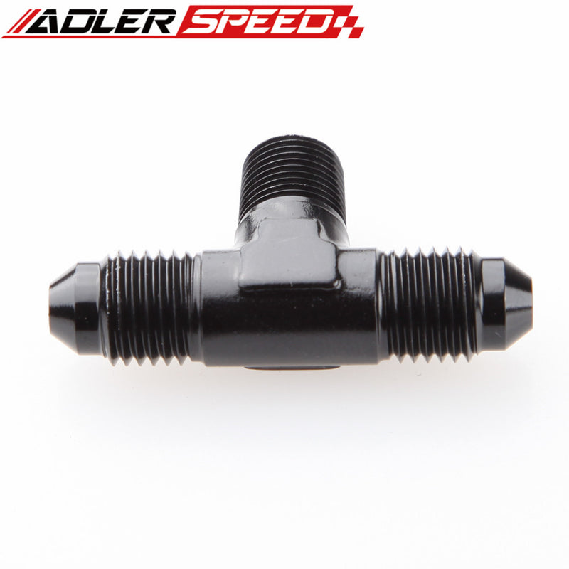 AN4 AN6 AN8 AN10 To 1/8" 1/4" 3/8" 1/2''NPT On Side Male Flare Tee-piece Fitting Adapter Aluminum