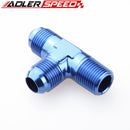 AN4 AN6 AN8 AN10 To 1/8" 1/4" 3/8" 1/2"NPT Aluminum Flare Pipe Tee Fitting Adaptor
