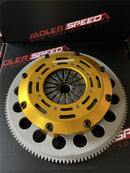 US SHIP ! ADLERSPEED Racing Twin Disc Clutch Flywheel Kit Medium For Nissan Skyline RB20DET RB25DET 5 SPEED