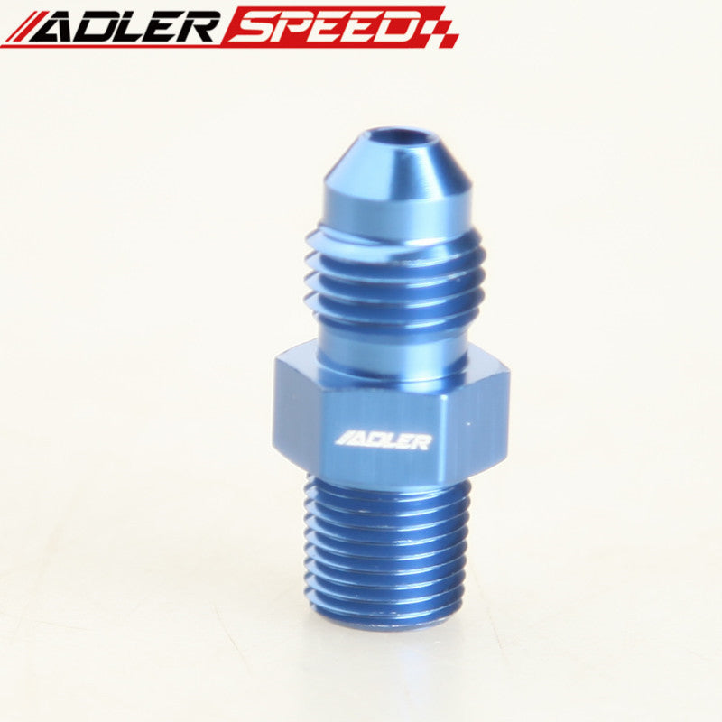 AN4 -4AN To 1/8'' NPT Straight Adapter Pipe Fuel Oil Air Fitting Blue