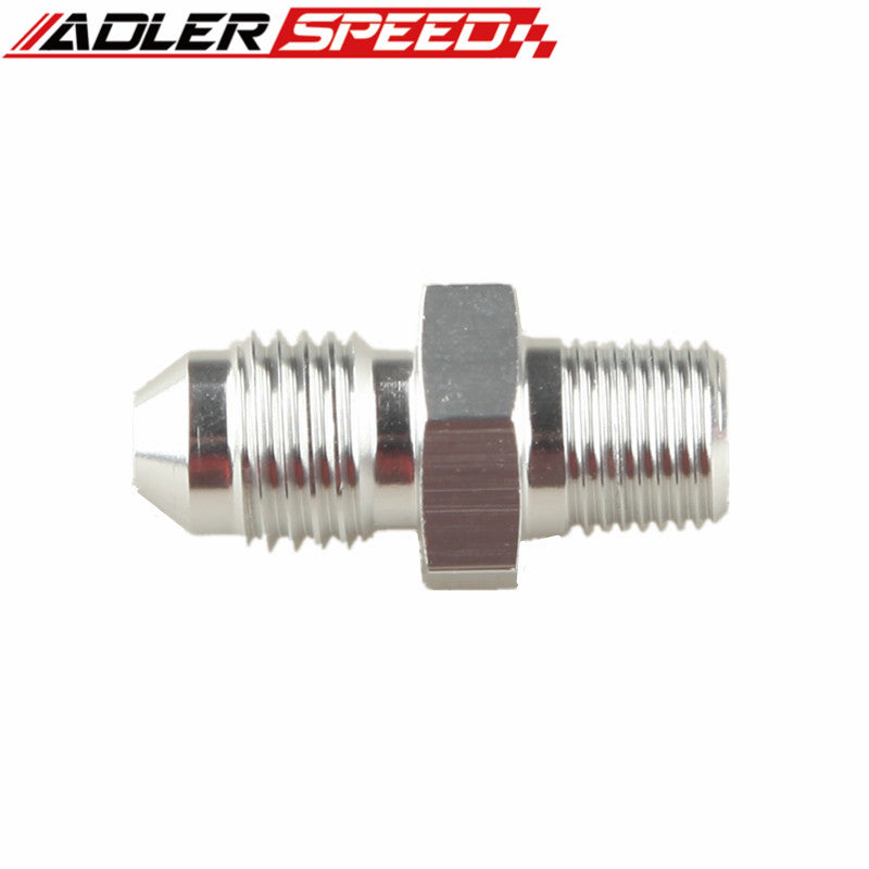 ADLER SPEED Aluminum Straight AN4 To 1/8" NPT Adapter Pipe Fuel Oil Fitting Sil