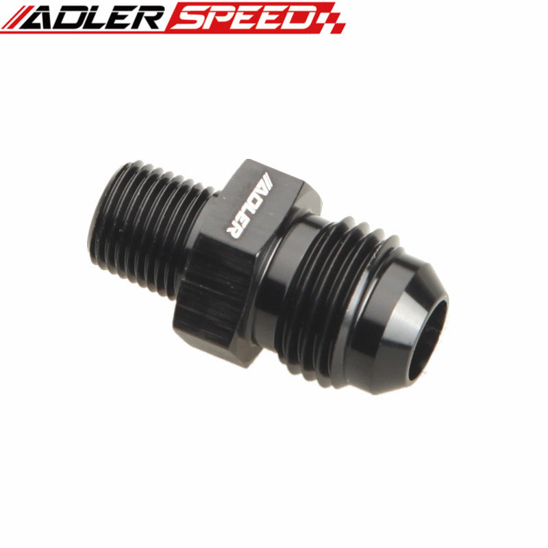 AN6 -6AN To 1/8'' NPT Straight Adapter Pipe Fuel Oil Air Fitting Black