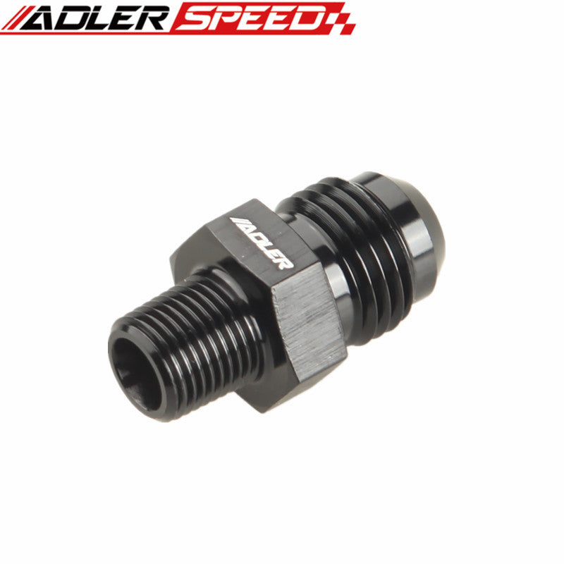 AN6 -6AN To 1/8'' NPT Straight Adapter Pipe Fuel Oil Air Fitting Black