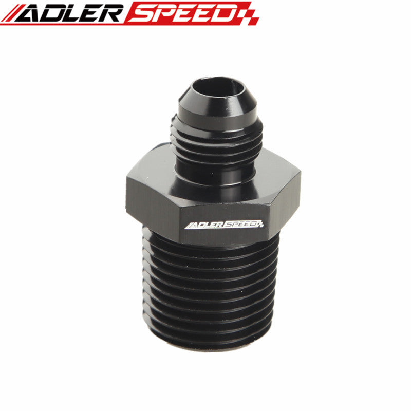 AN6 -6AN To 1/2'' NPT Straight Adapter Pipe Fuel Oil Air Fitting Black
