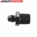 AN6 -6AN To 1/2'' NPT Straight Adapter Pipe Fuel Oil Air Fitting Black