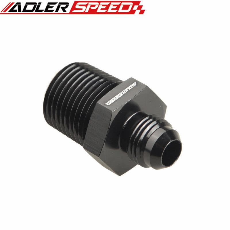 AN6 -6AN To 1/2'' NPT Straight Adapter Pipe Fuel Oil Air Fitting Black